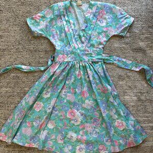 Vintage Impromptu Floral Wrap Dress